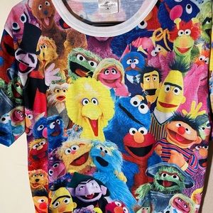 RARE Universal Studios Japan Sesame Street Allover Print Shirt